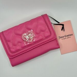 Juicy Couture Juicy Hot Pink Flawless Double Sided Trifold Wallet NWT NEW w Tag